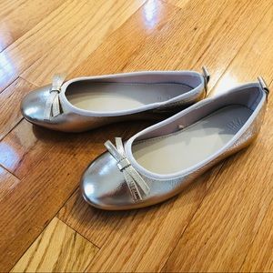 Zara like new metallic ballet flats